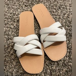 White Slide Sandals